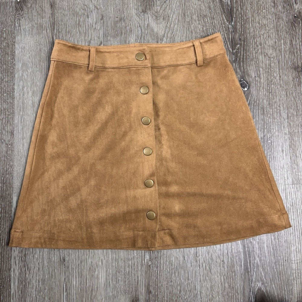 Marine Layer Mini Skirt Womens XS Faux Suede A Line Button Closure Soft